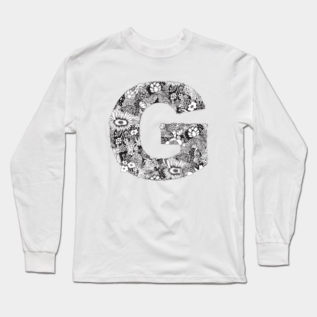Floral Letter G Long Sleeve T-Shirt by HayleyLaurenDesign